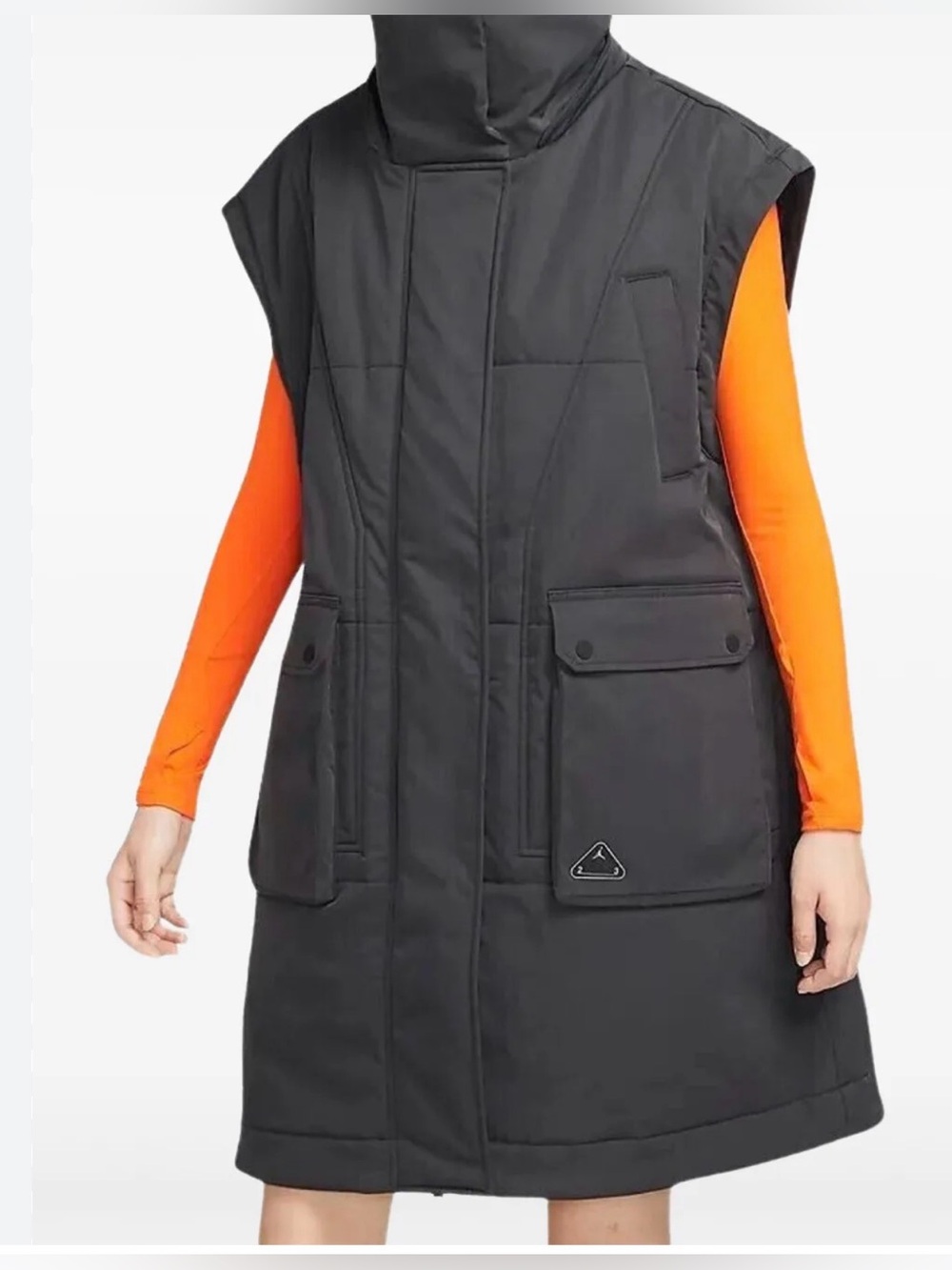 Jordan Women's Black Sleeveless Puffer Vest with High Collar